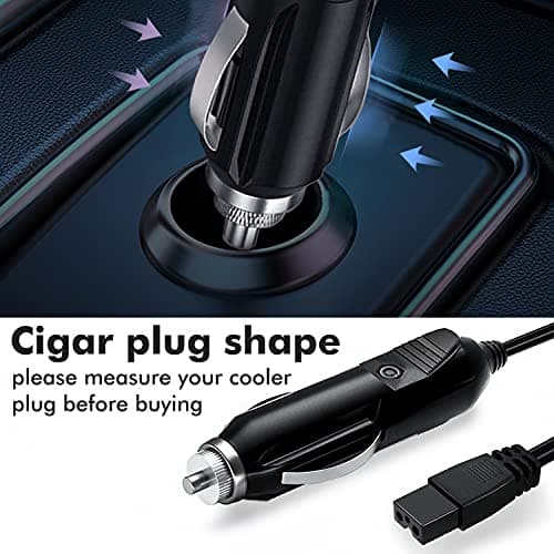 Hoembpn Car Refrigerator Power Cord Cable 2m,12V Car Cooler Cool Box Mini Fridge Lead Cable Plug Power Adapter Extension Cord for Cigarette Lighters, Electric Automotive Refrigerators — view 5