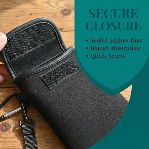 Merzio Universal Neoprene Phone Pouch, Waterproof Mobile Phone Sock with Neck Strap and Carabiner, Shockproof Sleeve Bag Pocket for Hiking and Travelling, Fits Devices Up to 6.7 Inches Multicolor — view 5