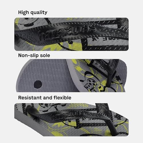 Havaianas Kids Athletic Boys FlipFlop Steel Grey/Citrus Yellow 4.5/5 UK — view 4