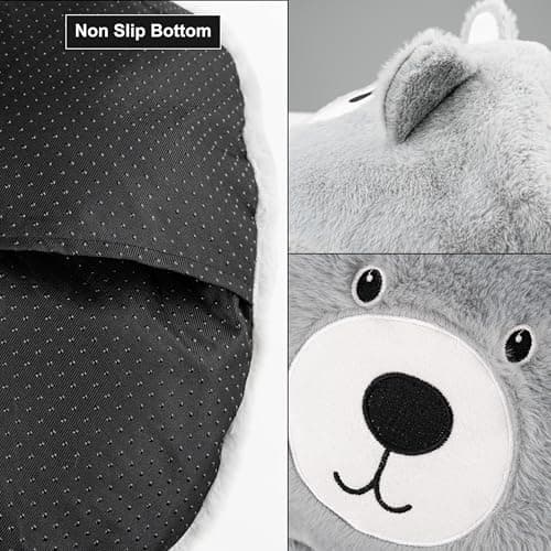 Crystals Hot Water Bottle, Foot Warmer with Cover, Soft Breathable Fabric, Winter Warmth for Men & Women, 2L Plush Heated Slippers, Feet Warmer for Cold Feet (Hot Teddy Bear Slippers) — view 6