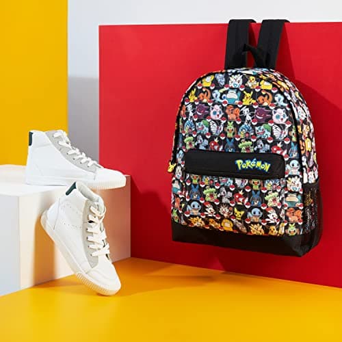 Pokemon Backpack for Kids Teenagers Pikachu Rucksack School Bag with Zipped Pockets Adjustable Straps Charizard Daypack for Travel Sports Anime Gifts (Multi AOP) — view 2