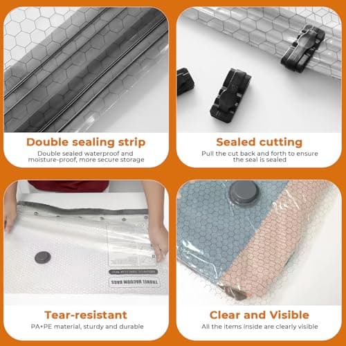 9 Pack Vacuum Bags with Wireless Electric Air Pump, Reusable Space Saver Compression Bags for Clothes, Travel Storage Organizer for Sweaters Shirts Bedding, 3 Sizes for Luggage, Backpack and Suitcase — view 4