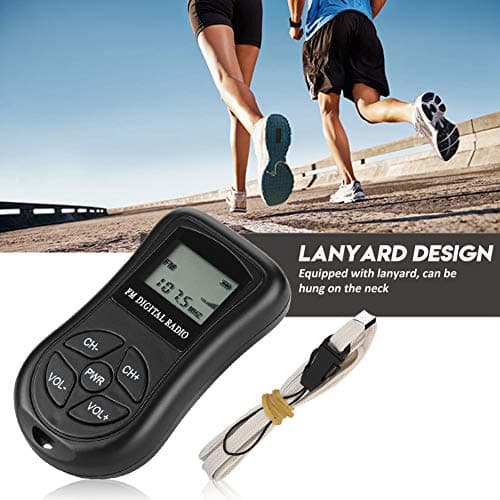 Digital FM Radio with LCD Display - Portable Personal Mini Radio with Earphones, Headphones and Lanyard for Gym Sports — view 3