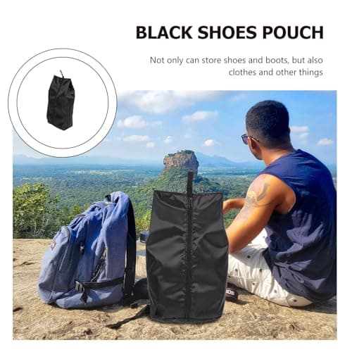 Black Zippered Shoes Organizer Large Capacity Oxford Fabric for Sandals — view 3