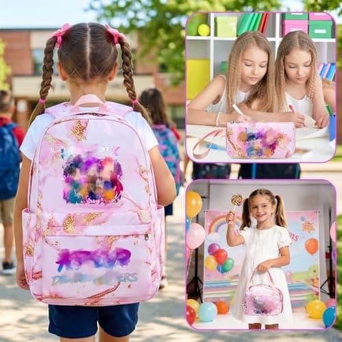 K Pop School Backpack, 3 Piece Set with School Bag Lunch Bag Pencil Case — view 4
