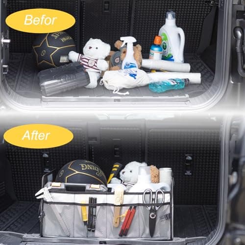 JiatuA Car Trunk Organizer, Collapsible Car Organizers and Storage Grey — view 6