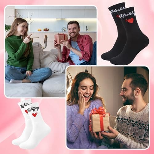 Zuimei Engagement Wedding Gifts for Couples Her Him Wifey&Husband Socks — view 6