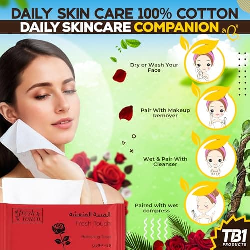 TB1 Products Luxury Towel Wipes 6 Pack – Rose Scent – Large 25x25cm Disposable Towels – Individually Wrapped Soft Napkins for Face, Hands & Body – Hot or Cold Use for Travel & Events — view 5