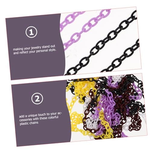 CALLARON 10pcs Plastic Jewellery Chains for Jewellery Making, 6x8mm Chain Links, Versatile Accessories for Eyeglasses and Purse, Multi Pack for Daily Life and Travel — view 3