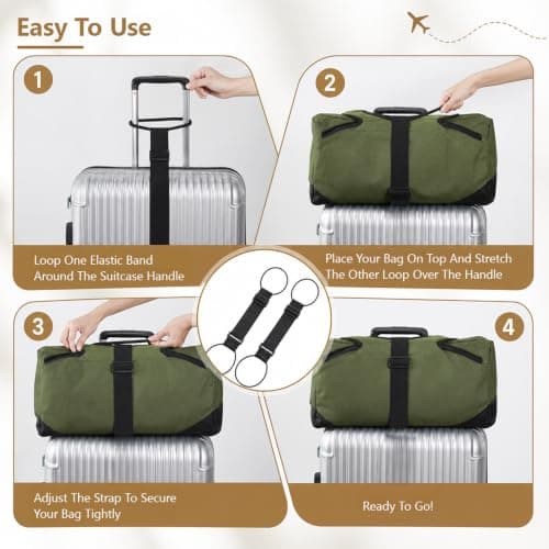 2 Pcs Luggage Straps, Elastic Fastening Belt, Adjustable Suitcase Straps — view 5