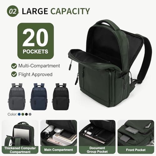 SUIKIHUM Laptop Backpack for Men,Flight Approve Daypack Anti-Theft Rucksack — view 4