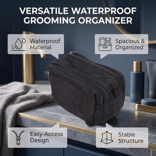 SIXRUN Toiletry Bag with Double Opening, 6.88oz (Black) — view 4