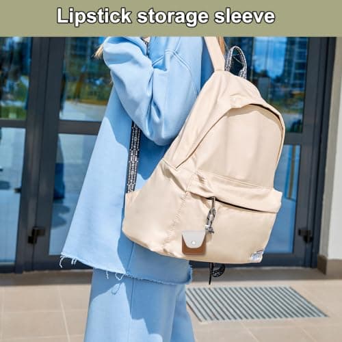 2Pcs Lip Balm Keychain Leather Bag Holder for Mini vaseline, Mini Chapstick Holder Keychain Compatible with Vaseline Lip Therapy 0.25 Oz, EDC Lotion Balm Sunscreen For Travel Gym Jewelry Storage Pouch — view 4