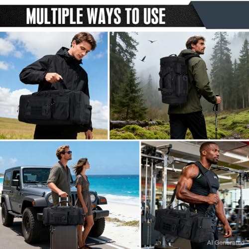 TONRUYN Tactical Gym Bag Mens 40-45L Expandable Sports & Travel Duffel Bag — view 2