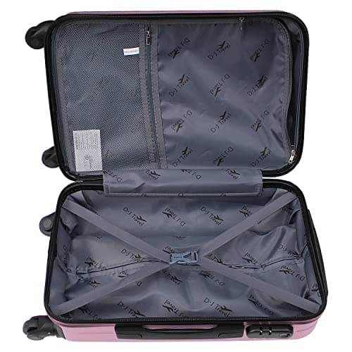 Daniel James Cabin Suitcase - 18” or 20” Lightweight Carry On Hand Luggage with 4 Spinner Wheels - Airline Approved Hard Shell ABS Trolley Case Bag with Combination Lock (Light Pink, 18-INCH) — view 2