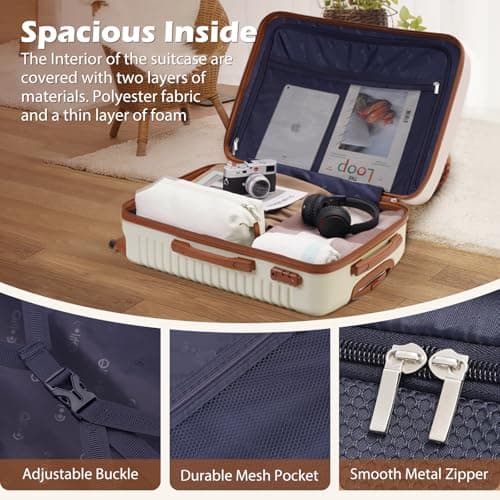 COOLIFE Suitcase Set, 3 Piece Luggage Sets with Travel Backpack & Wash Bag — view 4