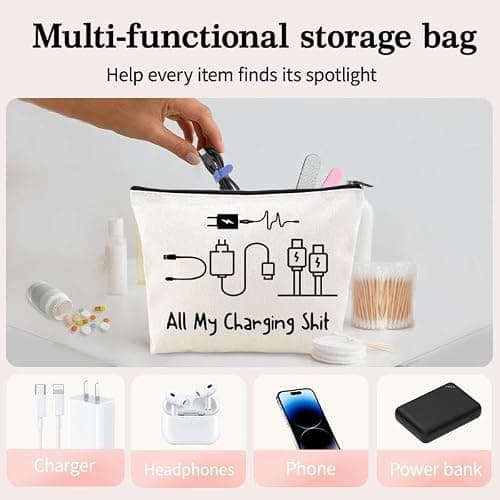 Cable Organiser Bag, Travel Tech Pouch, All-in-One Electronics Accessories Carry Case, Waterproof Portable Charging Cable Storage for Power Banks, Phones, Gadgets – Holiday Essentials for Men Women — view 2