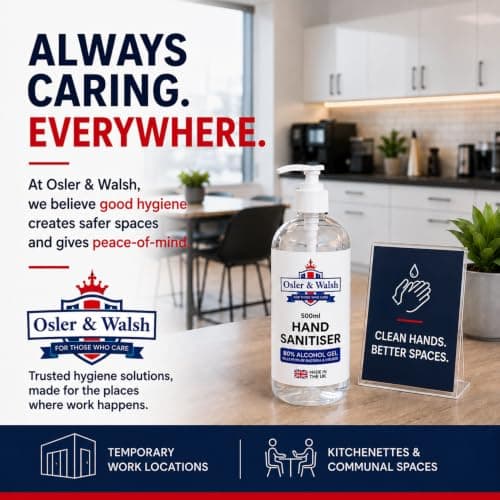 Osler & Walsh 80% HOSPITAL GRADE Alcohol Hand Sanitiser Gel | 500ml Bottle with Pump | NEW EVEN BETTER FORMULA | Also suitable for non-medical environments | Top Quality LUXURY FEEL, with moisturisers — view 5