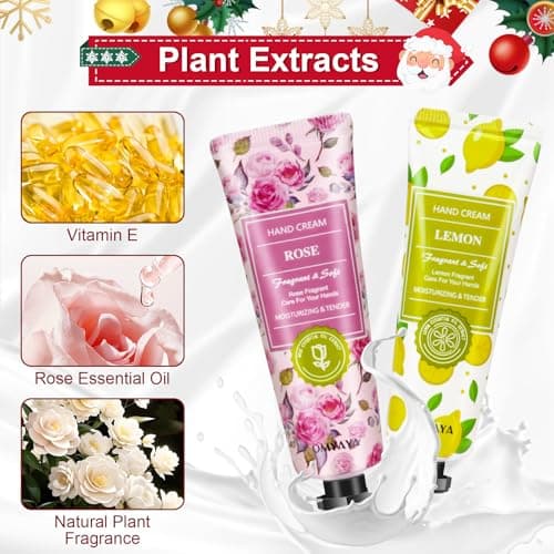 Mini Hand Cream Set, 15 Pieces Christmas Gifts, Hand Care for Very Dry Cracked Hands Travel Size Moisturizer Small Care Cream Gift Set for Women Men Christmas Birthday — view 3
