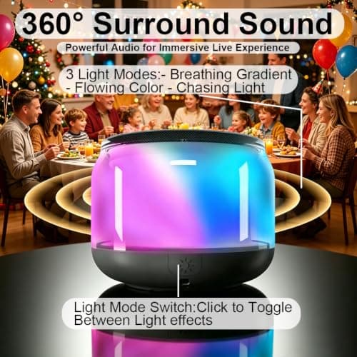 Bluetooth Speaker Portable Wireless Bluetooth Speaker with Colorful Lights — view 2