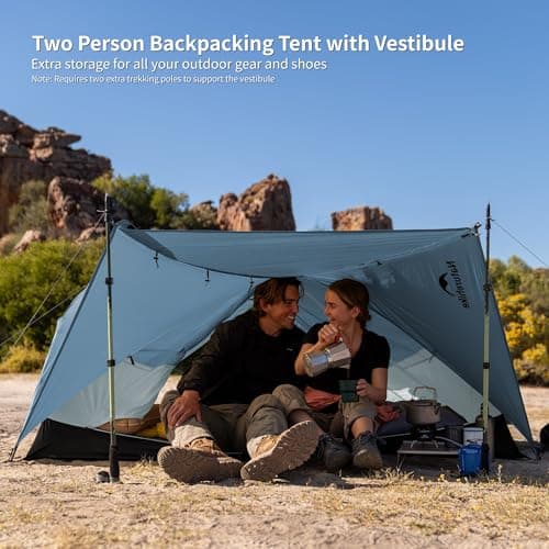 Naturehike Mongar Tent Camping Tent 2 Man Tent Waterproof Ultralight Trekking Tent Hiking Tent Double Layer for Hiking Climbing Outdoor Activities (210T Polyster/Blue) — view 2