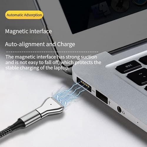 BEYEE USB C to Magnetic Adapter, Type-C to Magnetic 2 T-Head PD 100W Power Fast Charging Converter Compatible with 2013-2015 MacBook Air Pro — view 3