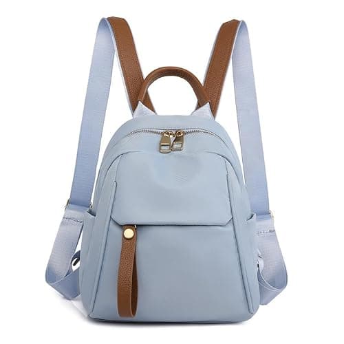 FUNSEED Mini Backpack for Women Casual Lightweight Oxford Cloth Shoulder Bag for Daily Use, blue, Small