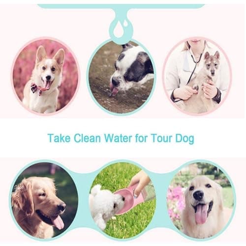 COTOP Portable Dog Water Bottle 350/550ml, Pet Water Dispenser Antibacterial Food Grade Leak Proof Dog Cat Travel Drink Bottle Bowl, Pet Outdoor Drinking Cup Dog Gift (550ml, white) — view 5