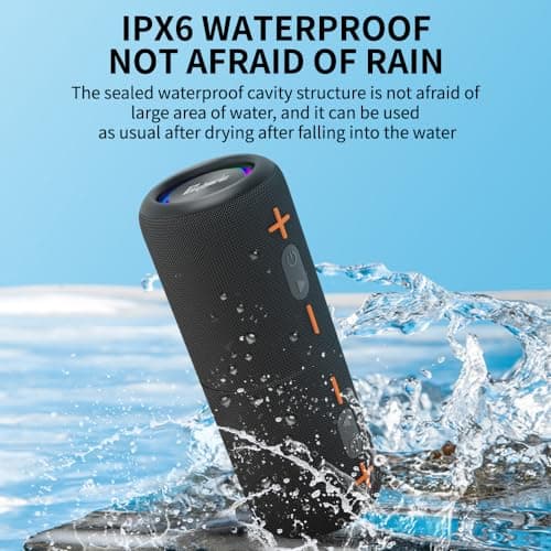 CYBORIS 2 in 1 Portable Splittable Bluetooth Speaker, Waterproof Split Wireless Speaker Bluetooth V5.3 with 20W Loud Stereo Sound, 24H Playtime, True Wireless Pairing for Home, Outdoor or Travel — view 4