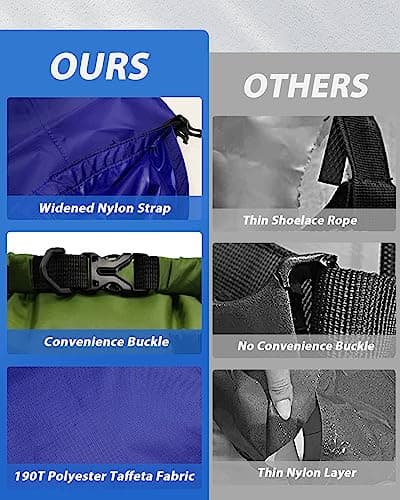 MOXTOYU Dry Bags Waterproof Set 6 Pack, Lightweight Large Capacity in 8L 5L 3.5L 3L 2.5L 1.5L Organizer Storage for Camping Outdoor Hiking Fishing Cycling Sack (DNAT-drybag-6pcs) — view 3