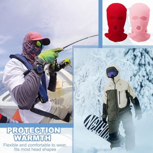 YELARXI 3-Hole Full Face Mask Cover, Ski Mask Knitted Warm Knit Cover Winter Balaclava Face Mask Cap Ski Polyester& 2 Pcs& Yellow -Fitting for (Men/Women/Winter Outdoor Sports/Skiing) — view 6