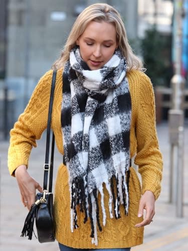 Style Slice Women's Tartan Plaid Blanket Scarf Oversized Shawl Wrap — view 2