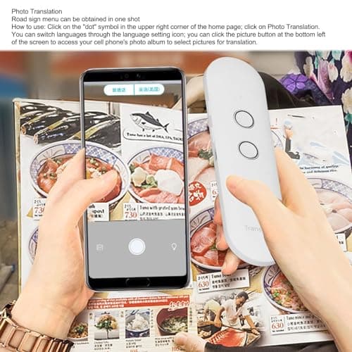 Two Way Real Time Voice Translation Voice Translation Stick, Language Translator Device Support 97 Languages Real Time Text, Photo, Voice Translation Pen for Travel (White) — view 2