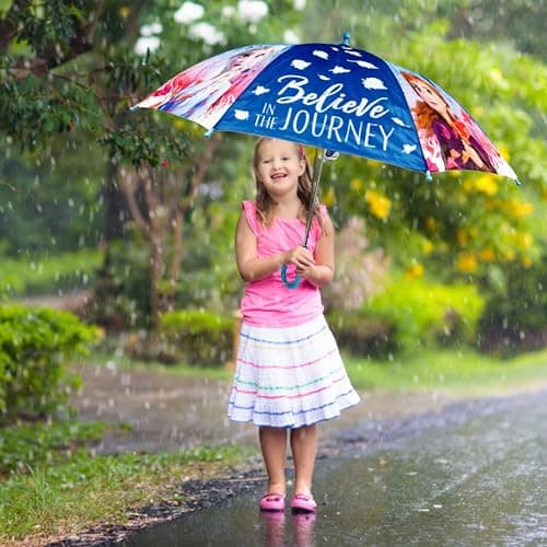 Disney Frozen Kids Umbrella, Plastic Easy Grip Handle Compact Umbrella Windproof Strong, PVC Cover Travel Gift Kids Brolly Girls, Automatic Safety Opening Stick Umbrella 70cm — view 6