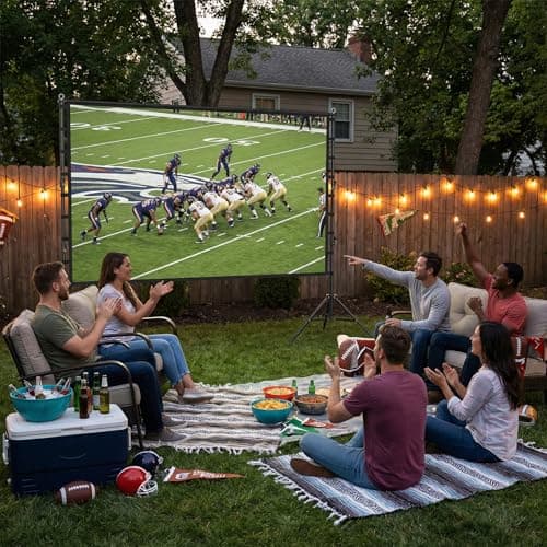 Wootfairy 200 inch Projector Screen with Stand, 4K HD 16:9 Big Size Screen — view 6