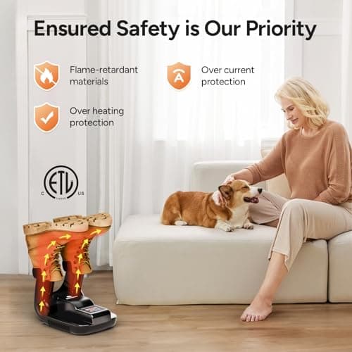 DR.PREPARE Boot Dryer Shoe Dryer Ozone, Glove Dryer & Boot Warmer with Heat Blower, Portable Adjustable Rack and Timer, Folding Design & Quick Drying for Shoes, Gloves, Hats, Socks, Ski Boots (Ozone) — view 3
