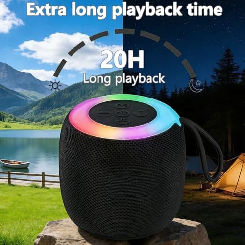 BDSKIIQ Bluetooth Speaker, 2026 Portable Bluetooth Speaker With Led Light, Louder Volume & Enhanced Bass, 20H Playtime, IPX7 Waterproof, USB C Fast Charge for Bathroom, Outdoor, Party, Travel, Sport — view 4