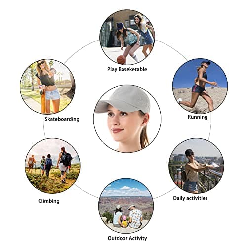 Baynetin Womens Criss Cross Ponytail Baseball Cap,High Messy Bun Ponycap Quick Drying Mesh Outdoor Sports Hat with Ponytail Hole Adjustable Travel Summer Hat (Light Grey, One Size) — view 6