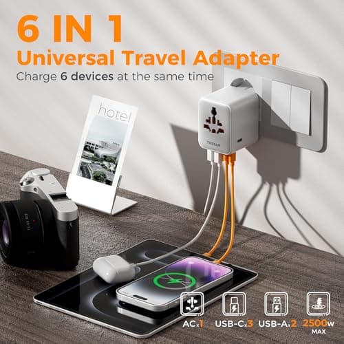 TESSAN 28W Universal Travel Adapter Worldwide with 3 USB C and 2 USB A — view 2
