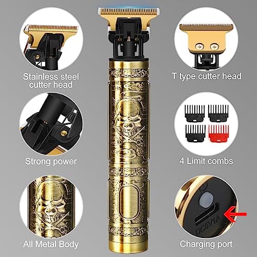 Hair Clippers for Men, Rechargeable Beard Trimmer with 4 Limit Combs, Grooming Kit for Barbers Haircut, USB Type-C Charging, Professional Shaver Gifts — view 2