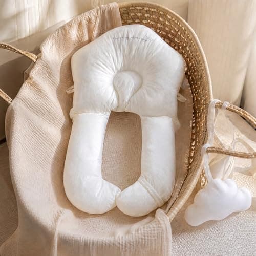 EcoGleam Soft and Cozy Pillow Breathable U-Shaped Head Support Pillow Removable and Washable Cover for Newborn Babies Sleeping Prevent Flat Head — view 5
