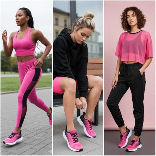 RTOUNT Womens Trainers Mesh Tennis Running Sneakers for Gym Travel Training — view 2