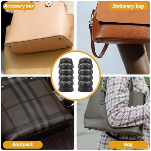 COOLHIYA Luggage Bag Studs Foot Pads 10 Pack Black Plastic Replacement Studs for Travel Luggage Repair Backpack — view 3