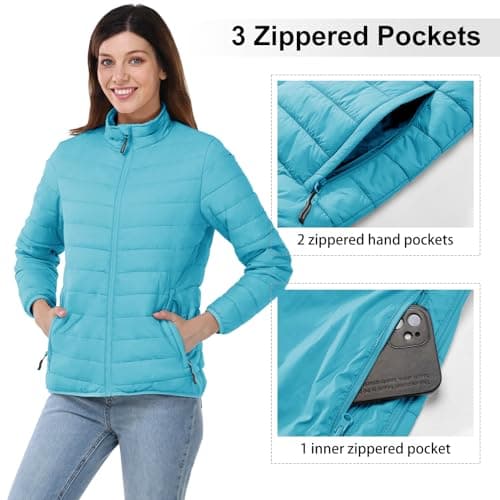 Outdoor Ventures Women's Packable Puffer Jacket Lightweight Quilted Jacket — view 5