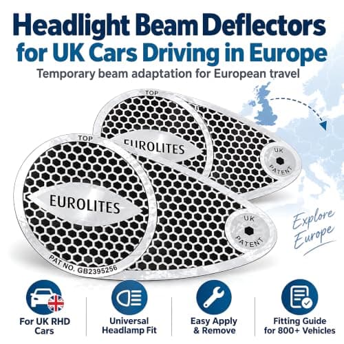 Eurolites Headlight Beam Deflectors for UK RHD Cars Driving in Europe — view 2