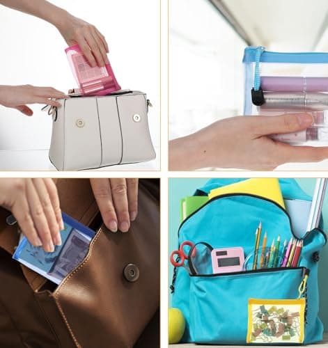 7Pcs Small Toiletry Bag, Mini Travel Pouches for Toiletries Small Zip Pouch for Daily Travel Accessories, Durable Nylon, 12.7×10.16cm for Cosmetics Makeup Coin, and More — view 6