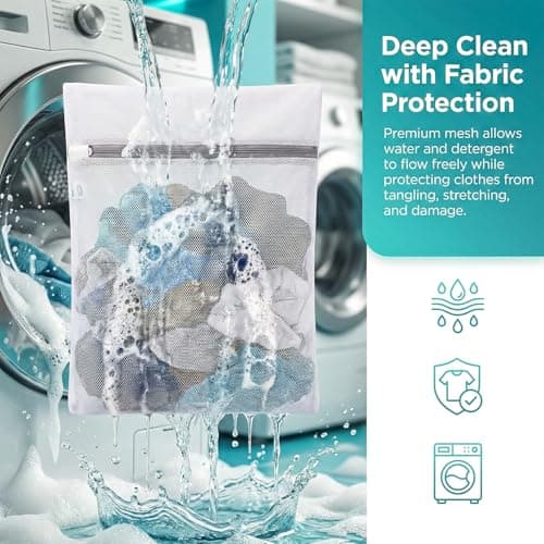 DrySmart 4 Pack Mesh Laundry Bags, 2 Large 60x50cm & 2 Medium 50x40cm — view 5