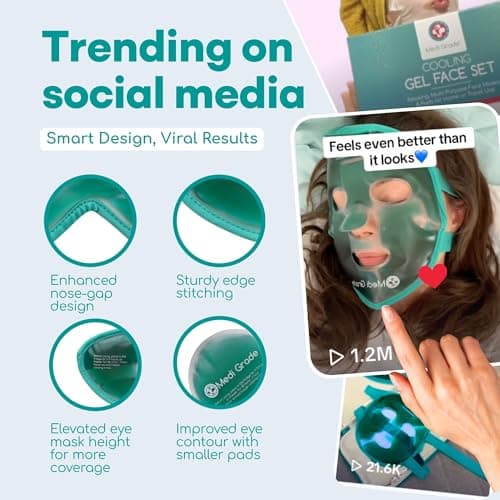 Medi Grade Cooling Face Mask and Eye Mask Set, ChillGel Gel Ice Pack Duo — view 6