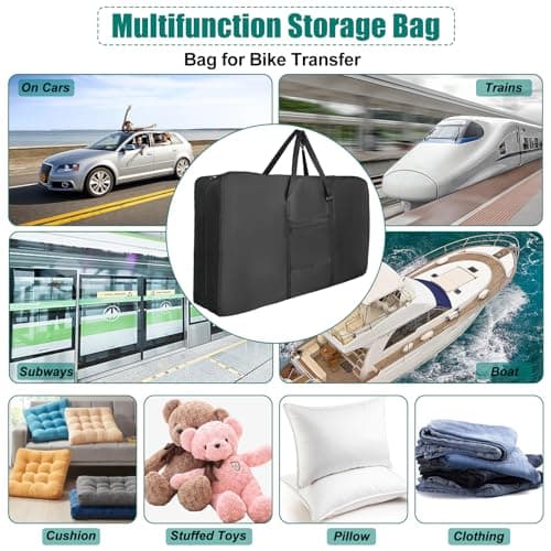 Bike Travel Bag for Airplane,Premium 900D Bike Transport Bag for 26 inch to 29 inch Mountain Bicycle and Road Bike,Heavy Duty Bicycle Box for Air Travel with Strong Webbing for Air Travel — view 5