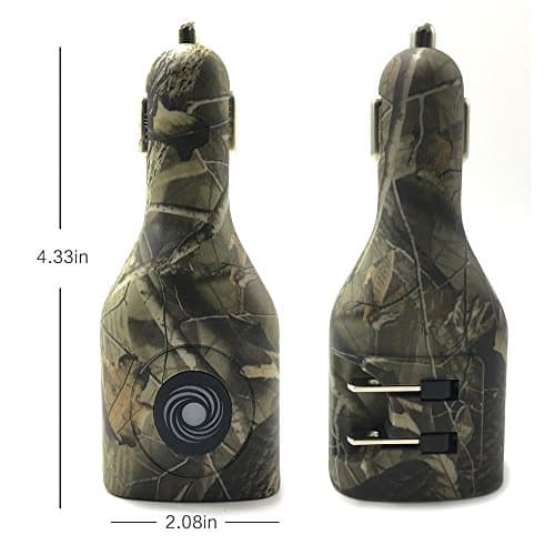NDLBS Dual USB Car Charger,2-in-1 Car and Home Portable Travel Charger with Foldable Plug for iPhone iPad Galaxy LG (Camouflage) — view 3